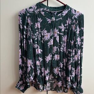 Floral Green and Purple Women's blouse by Buffalo size S